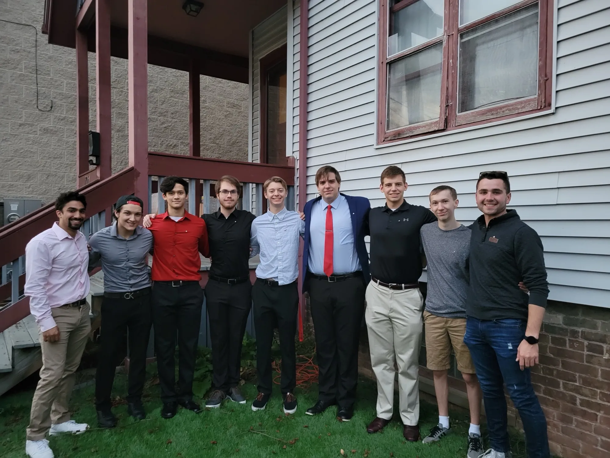 MSOE Triangle members outside the chapter house